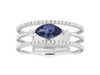 .79CT DIAMOND & AAA TANZANITE 14KT WHITE GOLD MARQUISE & ROUND ANNIVERSARY RING