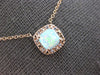 .69CT DIAMOND & AAA OPAL 14KT ROSE GOLD CUSHION & ROUND SQUARE HALO FUN NECKLACE