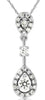 .24CT DIAMOND 14K WHITE GOLD 3D ROUND TEAR DROP BY THE YARD FUN FLOATING PENDANT