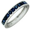 .80CT AAA SAPPHIRE 14KT WHITE GOLD 3D ROUND CHANNEL SEMI ETERNITY FUN RING