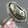 ESTATE LARGE .65CT DIAMOND 18KT WHITE GOLD 3D ETOILE OVAL MATTE & SHINY FUN RING