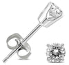 ESTATE .40CT DIAMOND 14KT WHITE GOLD 3D CLASSIC ROUND SOLITAIRE STUD EARRINGS