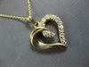 ESTATE .45CT DIAMOND 14K YELLOW GOLD 3D CLASSIC OPEN HEART LOVE FLOATING PENDANT