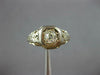 ANTIQUE ART DECO .40CT OLD MINE DIAMOND 18K WHITE GOLD 3D ENGAGEMENT RING #27350