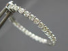 1.50CT DIAMOND 14KT WHITE GOLD CLASSIC 2MM INSIDE OUT OVAL HOOP HANGING EARRINGS