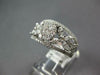 LARGE 1.48CT DIAMOND 18KT WHITE GOLD FLOWER BUTTERFLY FILIGREE ANNIVERSARY RING