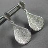 .74CT DIAMOND 14KT WHITE GOLD CLASSIC ROUND PAVE TEAR DROP FUN HANGING EARRINGS