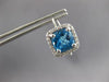 LARGE 6.62CT DIAMOND & AAA BLUE TOPAZ 14KT WHITE GOLD LEVERBACK HANGING EARRINGS