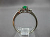 .62CT DIAMOND & AAA EMERALD 14KT WHITE GOLD ROUND 3 STONE ENGAGEMENT RING #27343