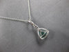 .50CT DIAMOND & AAA EMERALD 18KT WHITE GOLD 3D TRILLION & ROUND FLOATING PENDANT