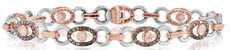 2.20CT WHITE & CHOCOLATE FANCY DIAMOND 14KT WHITE & ROSE GOLD 3D TENNIS BRACELET