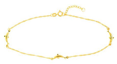 14KT YELLOW GOLD BY THE YARD SOLID ADJUSTABLE FUN LUCKY ANKLE BRACELET/BRACELET