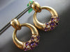 LARGE 4.80CT DIAMOND & AAA AMETHYST 18KT ROSE GOLD 3D CIRCULAR HANGING EARRINGS