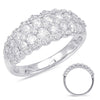 1.31CT DIAMOND 14KT WHITE GOLD 3D CLASSIC 5 ROW SEMI ETERNITY ANNIVERSARY RING