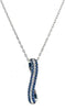 .59CT DIAMOND & AAA SAPPHIRE 18KT WHITE GOLD CRISS CROSS X LOVE FLOATING PENDANT