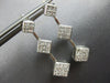 1.0CT DIAMOND 14KT WHITE GOLD CLASSIC PRINCESS INVISIBLE SQUARE HANGING EARRINGS
