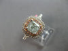 LARGE GIA 1.45CT WHITE PINK & GREEN DIAMOND 18KT WHITE & ROSE GOLD CLASSIC RING