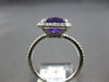 LARGE 2.5CT DIAMOND & AAA AMETHYST 14K WHITE GOLD 3D SQUARE HALO ENGAGEMENT RING