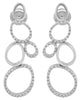 LARGE .56CT DIAMOND 18KT WHITE GOLD MULTI OPEN TEAR DROP FUN HANGING EARRINGS