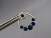 ESTATE .93CT DIAMOND & AAA SAPPHIRE 14KT WHITE GOLD ROUND FLOWER STUD EARRINGS