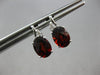 1.42CT DIAMOND & AAA GARNET 14KT WHITE GOLD 3D OVAL & ROUND FUN HANGING EARRINGS