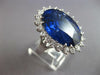 CERTIFIED LARGE 22.6CT DIAMOND & AAA CEYLON SAPPHIRE PLATINUM 3D ENGAGEMENT RING