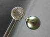 LARGE .54CT DIAMOND & AAA TAHITIAN PEARL 14KT WHITE GOLD 3D FUN HANGING EARRINGS