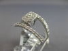 .59CT DIAMOND 14KT WHITE GOLD 3D ROUND CLUSTER SQUARE 3 ROW CRISS CROSS FUN RING