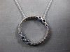 ESTATE .56CT DIAMOND & AAA SAPPHIRE 18KT WHITE GOLD CIRCLE OF LIFE LOVE NECKLACE