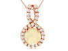 .70CT DIAMOND & AAA OPAL 14K ROSE GOLD ROUND HALO INFINITY LOVE FLOATING PENDANT