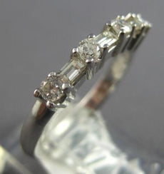 .45CT DIAMOND 14KT WHITE GOLD ROUND & BAGUETTE 7 STONE WEDDING ANNIVERSARY RING