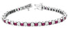 7.36CT DIAMOND & AAA RUBY 14KT WHITE GOLD 3D ROUND & PRINCESS TENNIS BRACELET