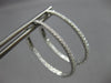 ESTATE LARGE 1.02CT DIAMOND 14K WHITE GOLD INSIDE OUT OVAL HOOP HANGING EARRINGS