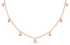 .21CT DIAMOND 14KT ROSE GOLD CLASSIC BEZEL CHANDELIER BY THE YARD LOVE NECKLACE