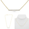 ESTATE .50CT DIAMOND 14KT YELLOW GOLD 3D ROUND CLASSIC ADJUSTABLE BAR NECKLACE