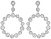 1.70CT DIAMOND 14KT WHITE GOLD MULTI FLOWER CIRCLE OF LIFE FUN HANGING EARRINGS