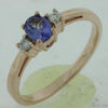 .43CT DIAMOND & AAA TANZANITE 14K ROSE GOLD 3D OVAL & ROUND FRIENDSHIP LOVE RING
