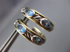 WIDE DAVID YURMAN 2.0CT BLUE TOPAZ 18K YELLOW GOLD & 925 SILVER 3D HOOP EARRINGS