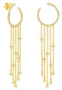 .44CT DIAMOND 14KT YELLOW GOLD MOON SHAPE MULTI ROW BY THE YARD HANGING EARRINGS