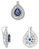 .91CT DIAMOND & AAA SAPPHIRE 18KT WHITE GOLD PEAR SHAPE & ROUND FILIGREE PENDANT