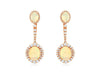 8.15CT DIAMOND & AAA OPAL 14K ROSE GOLD OVAL & ROUND FLOWER FUN HANGING EARRINGS