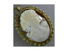 ANTIQUE EXTRA LARGE 18KT YELLOW GOLD HANDCRAFTED FILIGREE LADY CAMEO PIN PENDANT