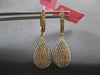 LARGE .96CT WIHTE & PINK DIAMOND 18KT WHITE & ROSE GOLD PAVE TEAR DROP EARRINGS