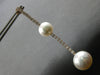 EXTRA LARGE & LONG 1.81CT DIAMOND & AAA SOUTH SEA PEARL 18KT ROSE GOLD EARRINGS