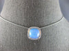 2.62CT DIAMOND & AAA AUSTRALIAN OPAL 14K WHITE GOLD CUSHION & ROUND HALO PENDANT