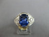 LARGE 4.26CT DIAMOND & AAA TANZANITE 14K WHITE GOLD OVAL & ROUND ENGAGEMENT RING