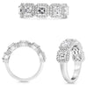 2.83CT DIAMOND PLATINUM ASSCHER & ROUND SEMI ETERNITY WEDDING ANNIVERSARY RING