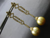 LARGE & LONG .76CT DIAMOND & AAA GOLDEN SOUTH SEA PEARL 18K YELLOW GOLD EARRINGS