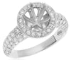 1.18CT DIAMOND 14KT WHITE GOLD 6 PRONG HALO FILIGREE SEMI MOUNT ENGAGEMENT RING