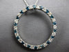 LARGE 1.45CT WHITE & BLUE DIAMOND 14K WHITE GOLD CIRCLE OF LIFE FLOATING PENDANT